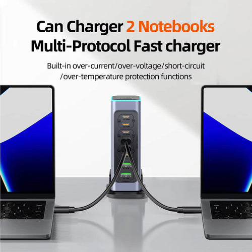 660W GaN Charger USB C Fast Desktop 8-port USB Type C PD Charger Fast Charge 3.0 USB Type C Fast Charger for iPhone16 15 Samsung