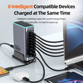 660W GaN Charger USB C Fast Desktop 8-port USB Type C PD Charger Fast Charge 3.0 USB Type C Fast Charger for iPhone16 15 Samsung