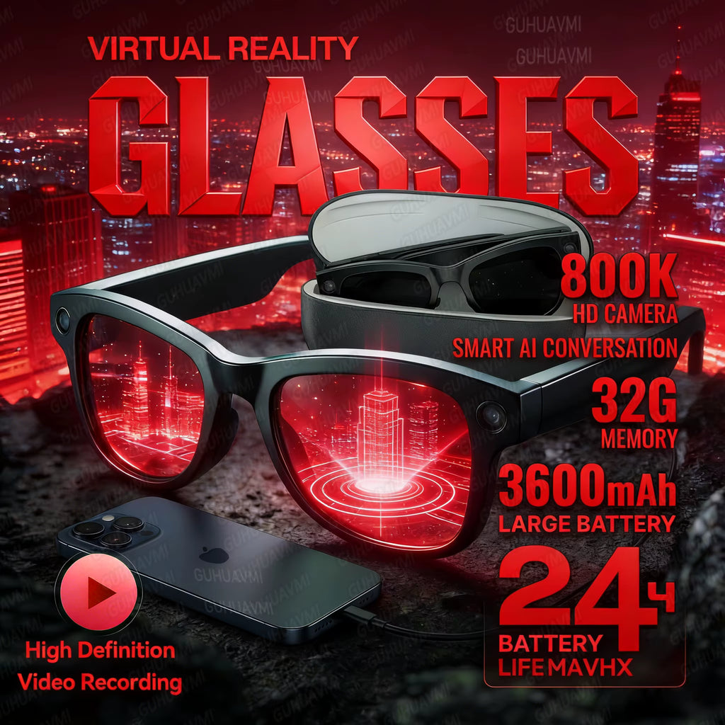 نظارات ذكية 2026 AI 1080P HD كاميرا M02 Ultra ChatGPT 3600mAh شحن حافظة قوة البنك 32GB ترجمة الموسيق