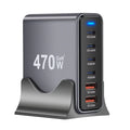 شاحن سطح المكتب GaN بقدرة 470 وات، شحن سريع 4C2A USB-C PD للهواتف والأجهزة اللوحية وأجهزة الكمبيوتر المحمولة -  20219240