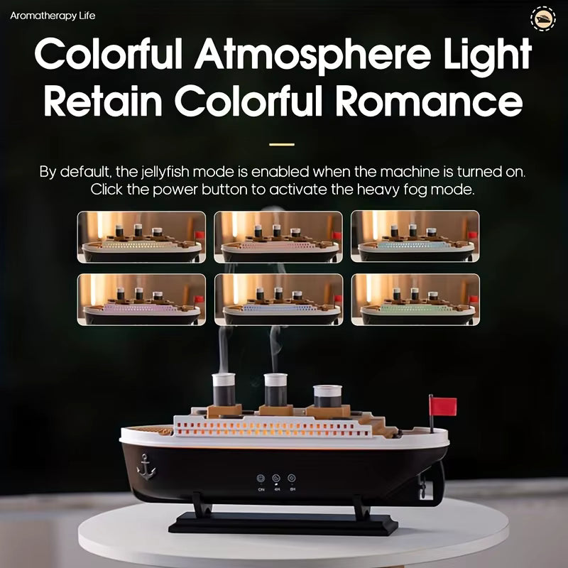Titanic Ship Model Air Humidifier Home 250ml Remote Control Essential Oil Jellyfish Smoke Ring Spray Aroma Diffuser Humidifiers