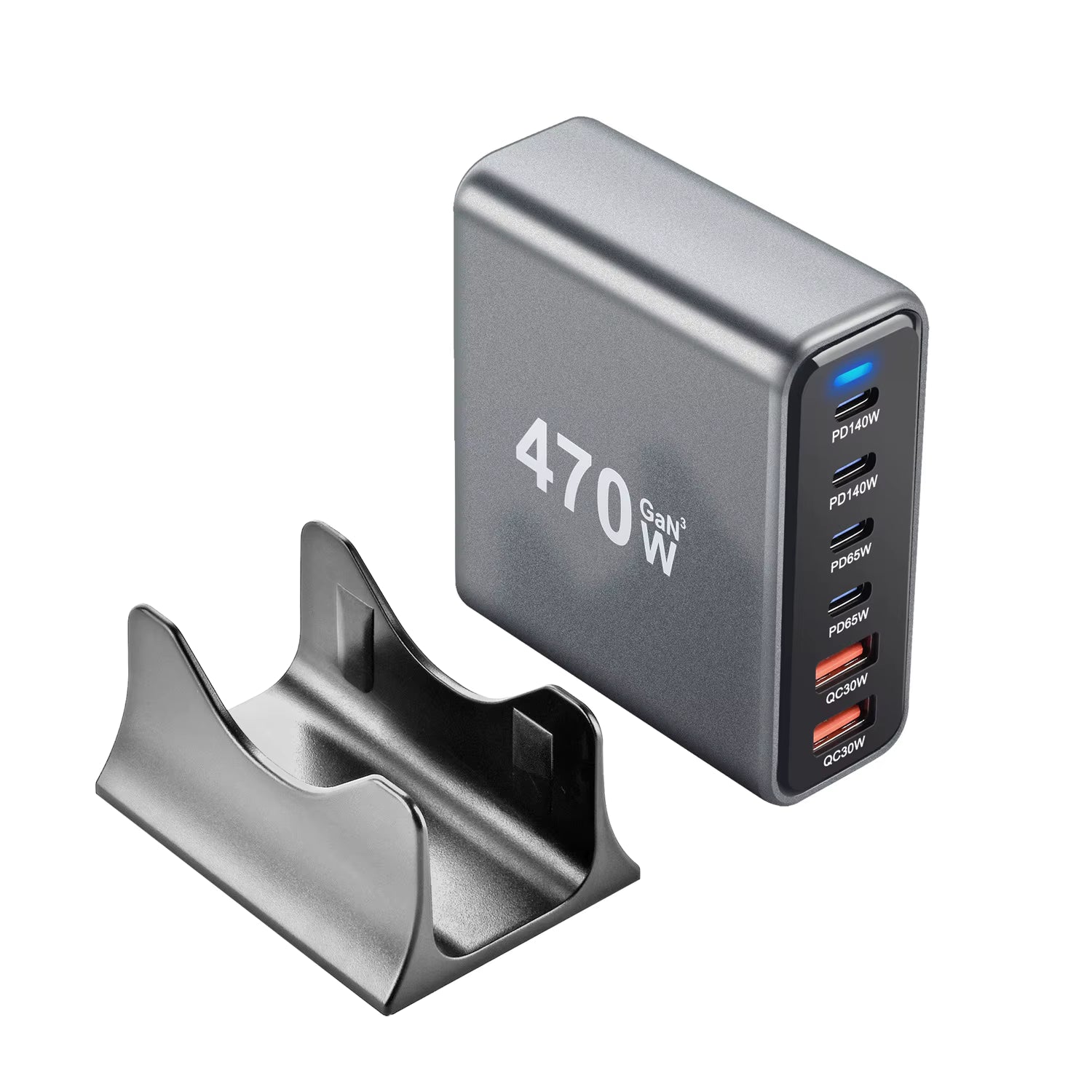 شاحن سطح المكتب GaN بقدرة 470 وات، شحن سريع 4C2A USB-C PD للهواتف والأجهزة اللوحية وأجهزة الكمبيوتر المحمولة -  20219240